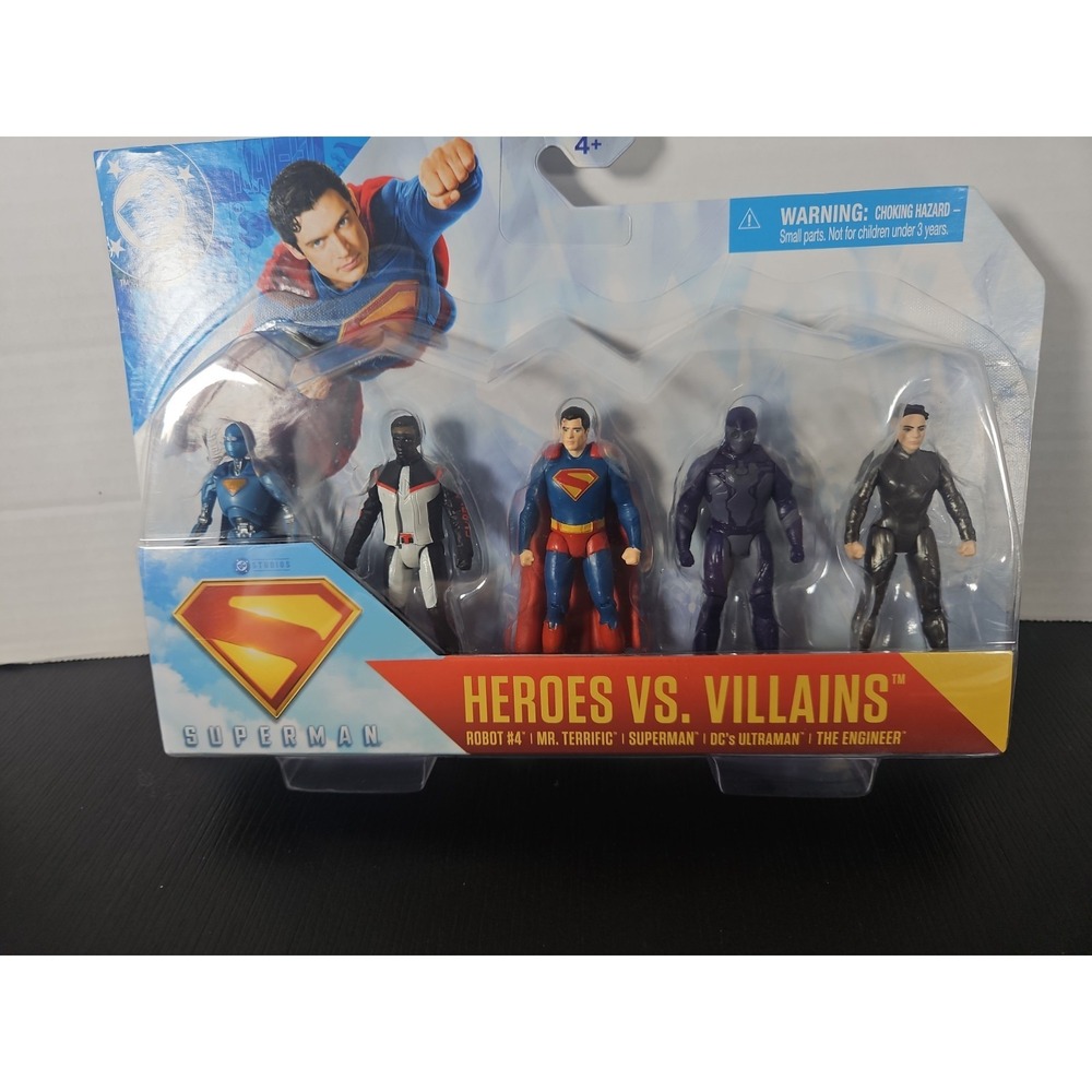 Spin Master DC SUPERMAN Movie Heroes VS Villains 3" Action Figures Set Of 5 NEW